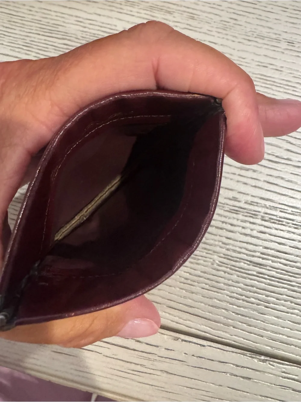 Aigner Burgandy  Leather Coin Pouch